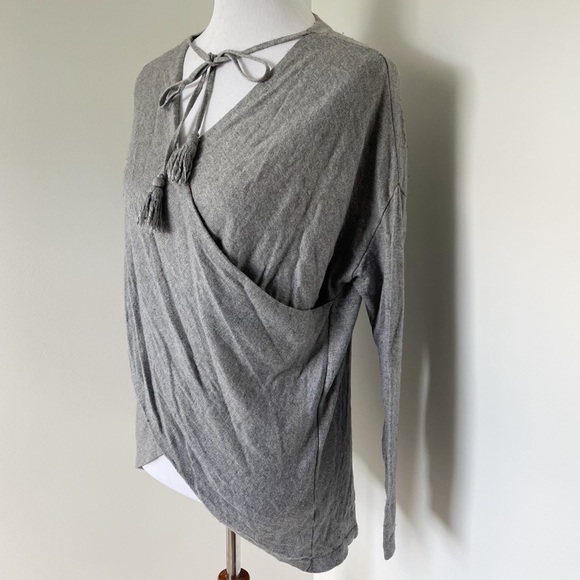 WHITE HOUSE BLACK MARKET Cashmere Faux Wrap Blouse - Picture 5 of 9